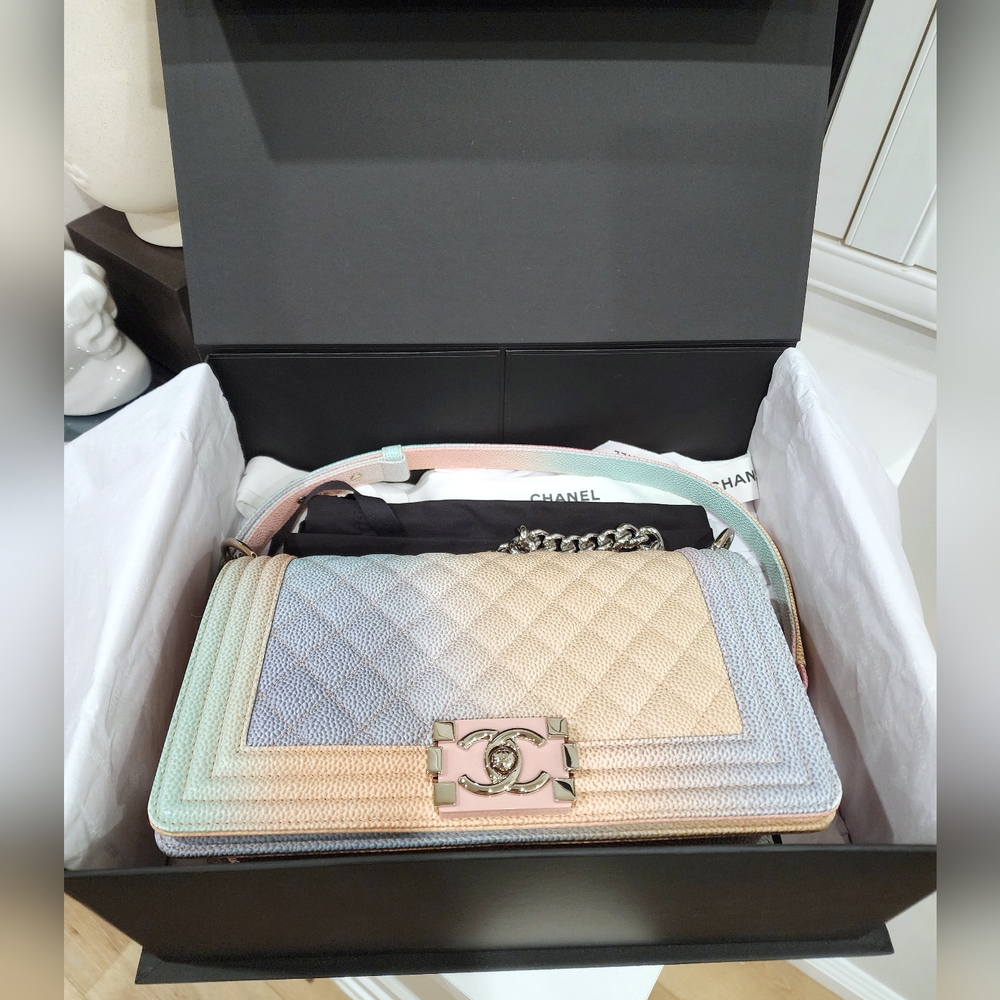 NEW Limited Edition CHANEL Rainbow Boy Bag